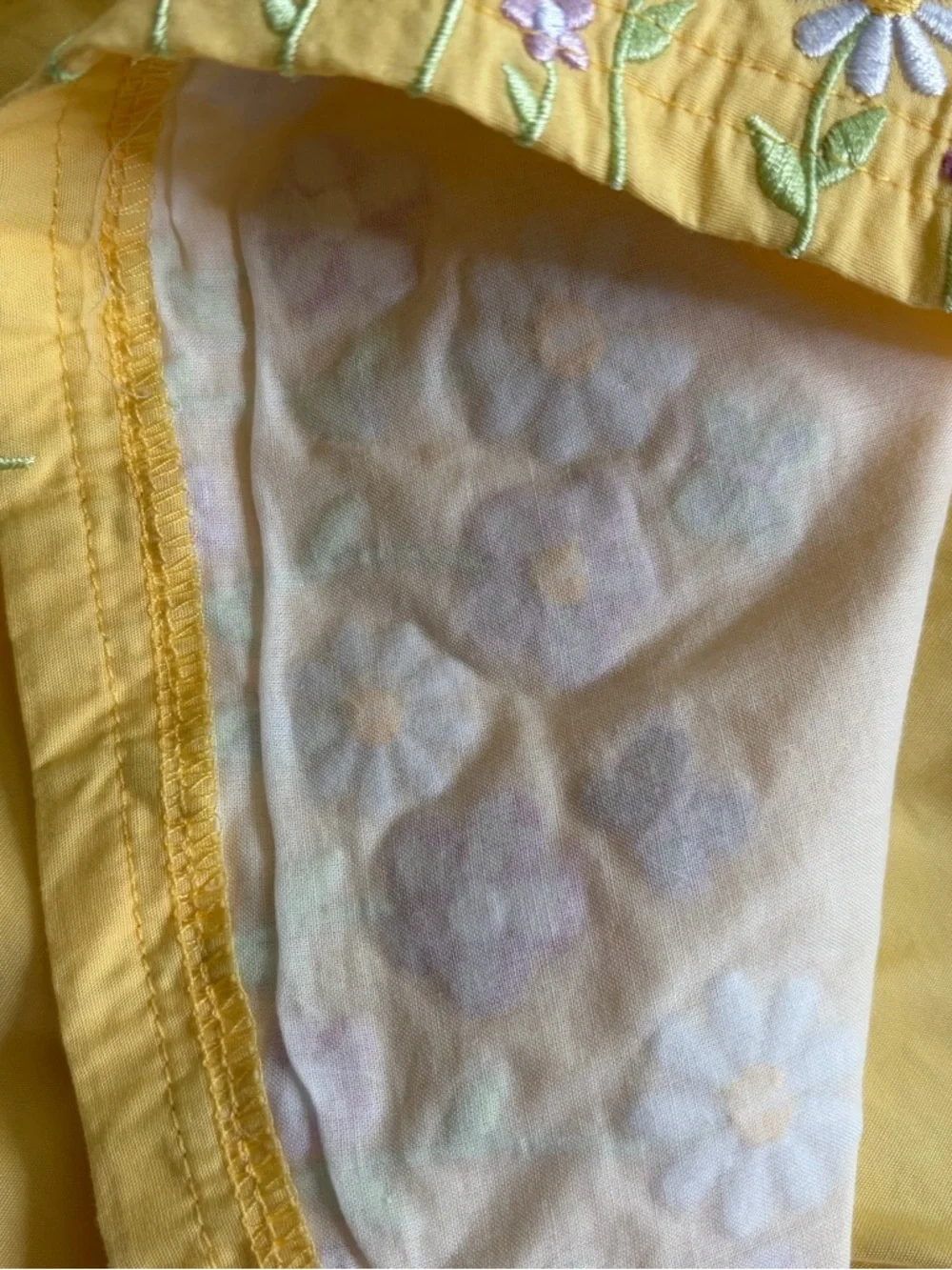 Gymboree Girl’s Yellow Floral Tunic Size 3T Embroidered Bow Accents Cottagecore